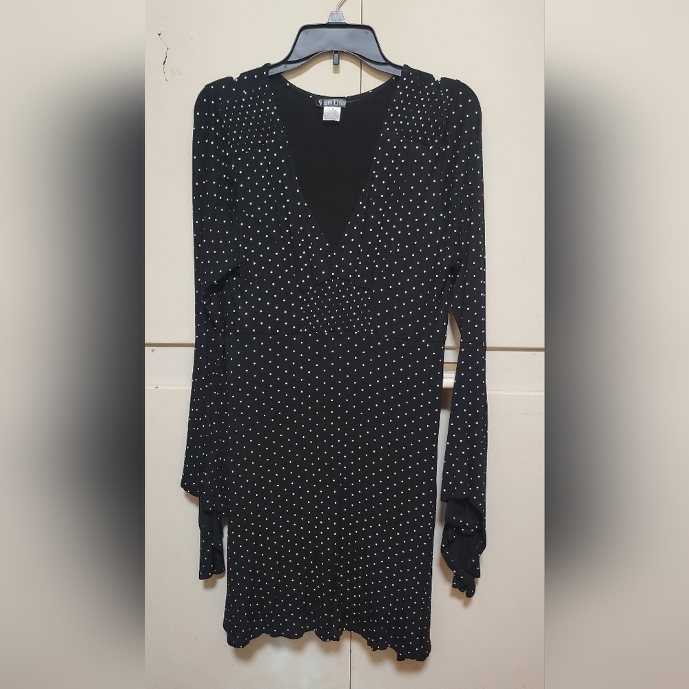 Venus Black and White Polka Dot Dress